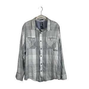 Billabong Black and white Plaid Print Flannel Button Up Men’s Shirt